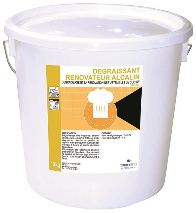 Dégraissant renovateur alcalin pour friteuse - CHRISTEYNS FOOD - Seau de 10kg