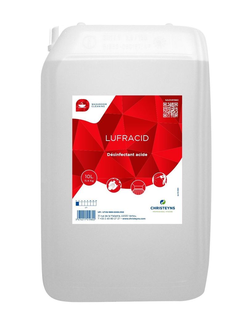 Détartrant liquide désinfectant Lufracid - CHRISTEYNS FOOD - Bidon de 10l