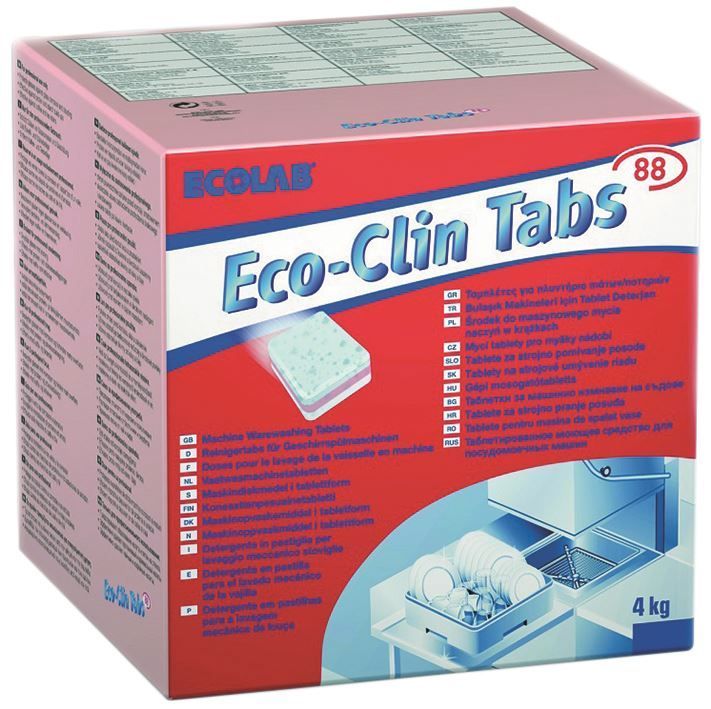 Tablettes de lavage lave vaisselle Eco Clin Tab 88 - ECOLAB - Carton de 200