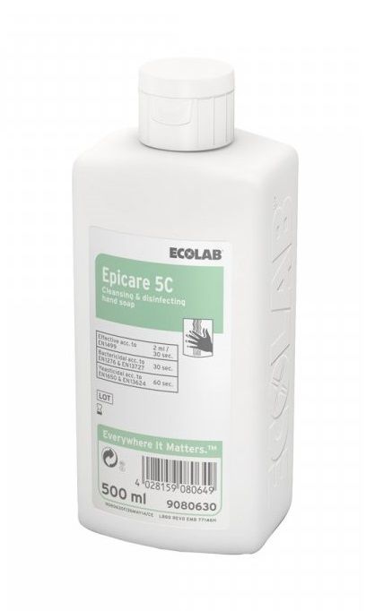 Savon liquide mains bactéricide Epicare 5AB - ECOLAB - Carton de 6x500ml