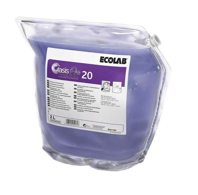 Détergent désinfectant Oasis Pro Premium - ECOLAB - Carton de 2x2l