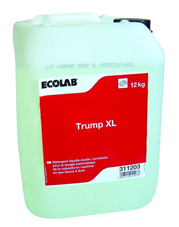 Détergent liquide lave vaisselle Trump XL Spécial - ECOLAB - Bidon de 12kg