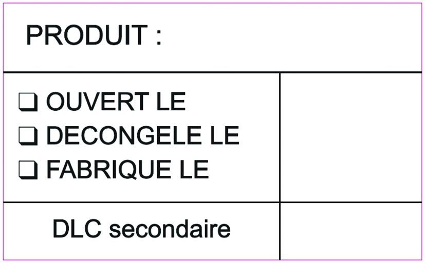 Etiquette traçabilité alimentaire DLC 40x65mm - Rouleau de 1000