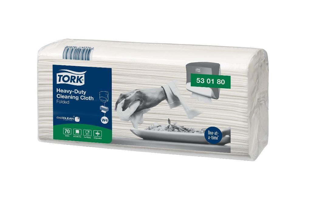 Torchon de cuisine non tissé blanc 61,5x36cm W4 - TORK - Carton de 280