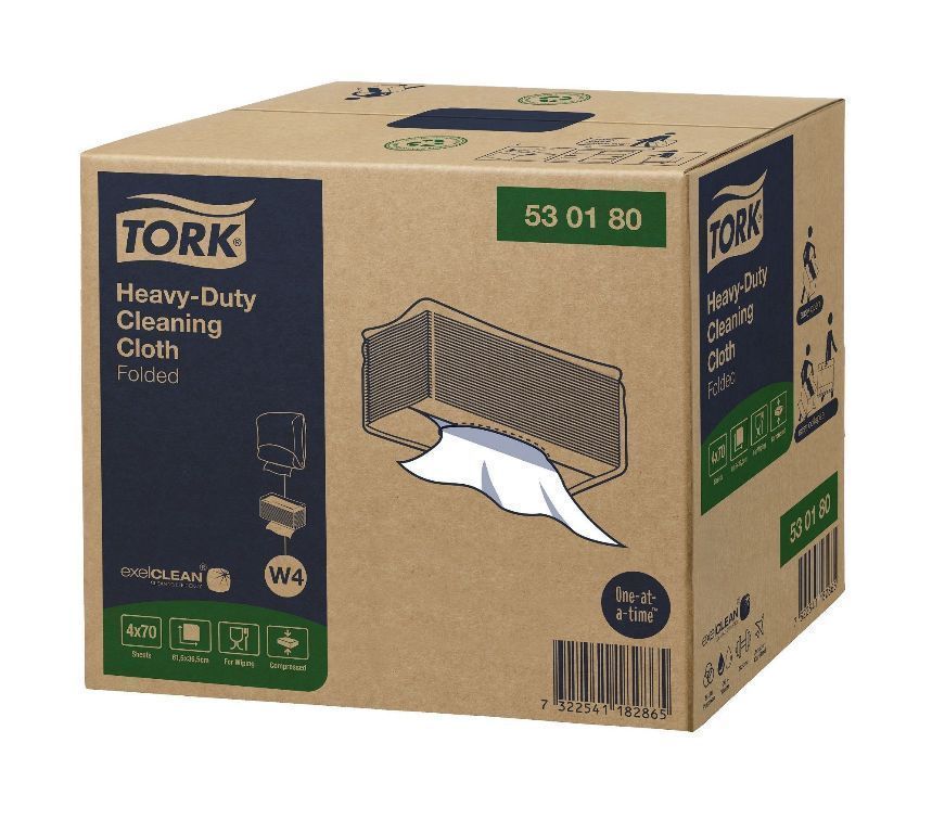 Torchon de cuisine non tissé blanc 61,5x36cm W4 - TORK - Carton de 280