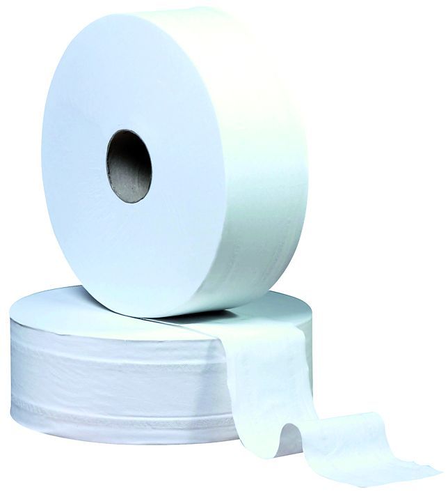 Rouleau papier toilette 2 plis blanc lisse 914 formats Maxi Jumbo - Carton de 6