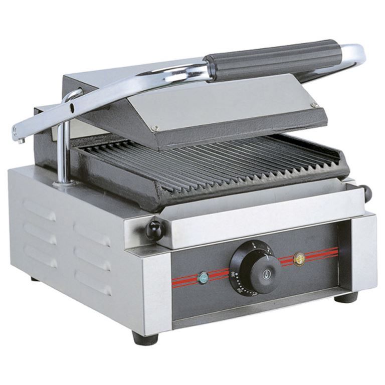 Grill panini électrique rainuré simple 2,2kW - GAFIC - A l'unité