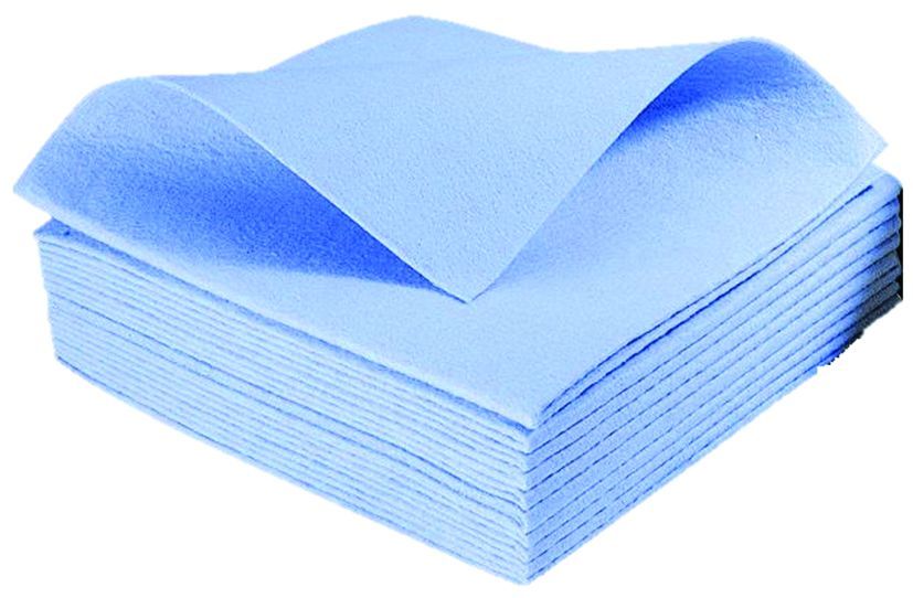 Lavette non tissée absorbante 38x40cm bleue - Paquet de 10