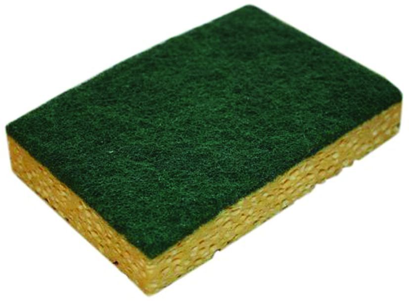 Abrasif vert sur éponge 13x9cm - Paquet de 10