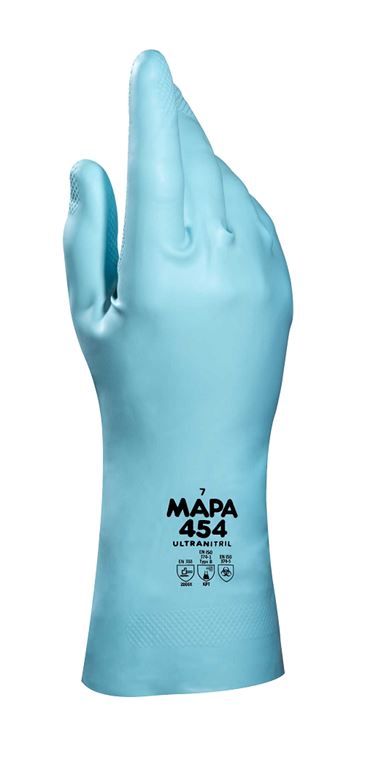 Gant protection chimique élastomère 31cm Ultranitril 454 - MAPA - Paire