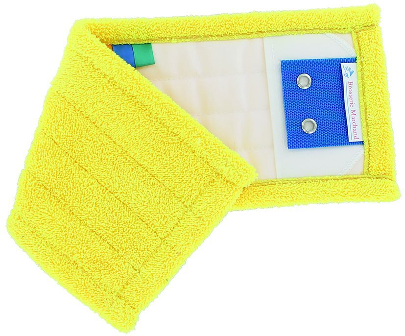 Frange microfibre à poche & languette 40cm jaune - A l'unité