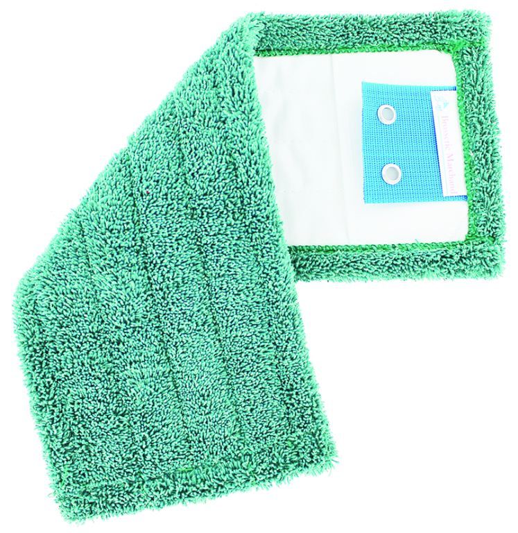 Frange microfibre à poche & languette 40cm verte - A l'unité