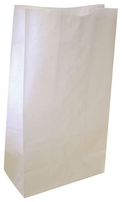 Sac SOS papier kraft blanc 18x11x34cm - Carton de 500