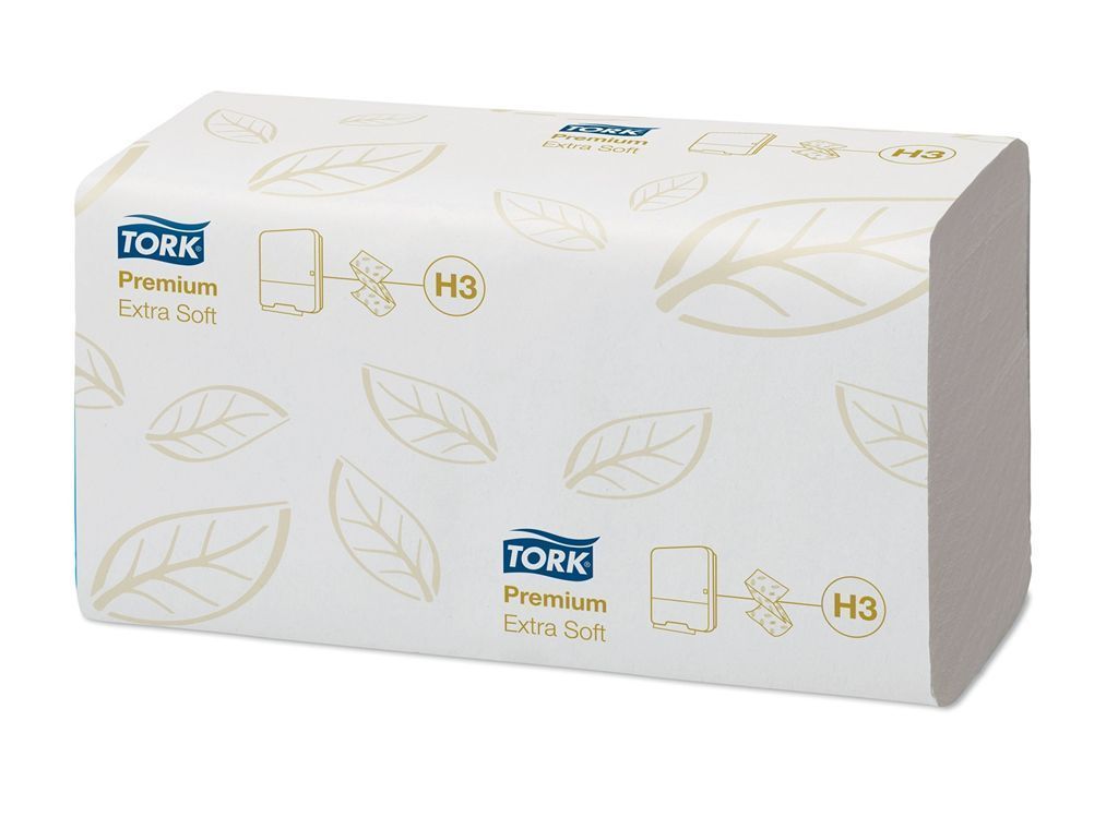 Essuie mains enchevêtré 2 plis 23x23cm blanc Premium extra doux H3 - TORK - Carton de 3000