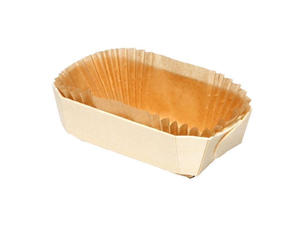 Barquette bois avec caissette papier Tom Pouce - PANIBOIS - Carton de 500