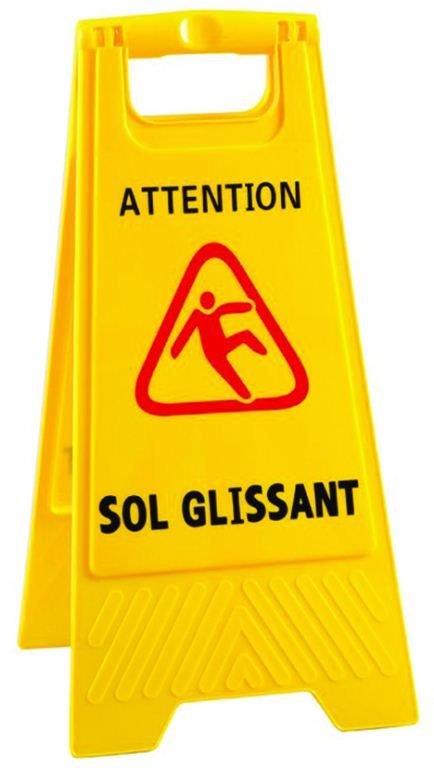 Panneau de signalisation 'Sol glissant' hauteur 62cm - A l'unité