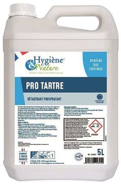 Détartrant phosphatant Pro Tartre - HYGIENE ET NATURE - Bidon de 5l