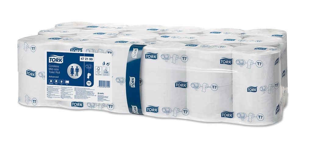 Rouleau papier toilette 2 plis blanc 900 formats Advanced T7 - TORK - Carton de 36