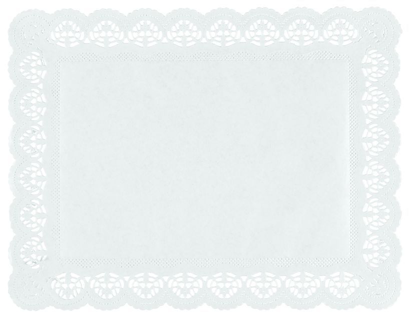 Dentelle rectangle papier blanc 25x35cm - Paquet de 100