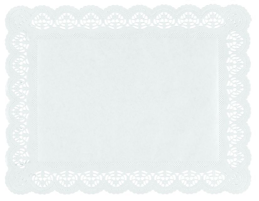 Dentelle rectangle papier blanc 40x30cm - Paquet de 100
