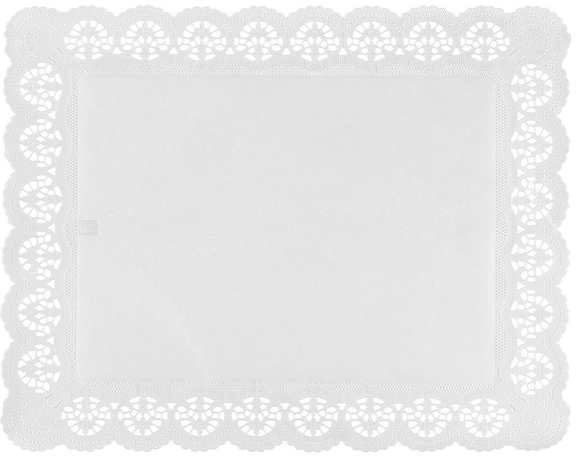 Dentelle rectangle papier blanc 46x36cm - Paquet de 100