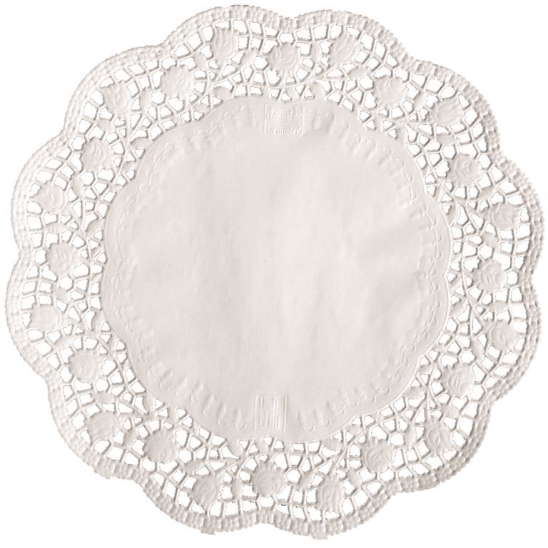 Dentelle ronde papier blanc 25cm - Paquet de 100