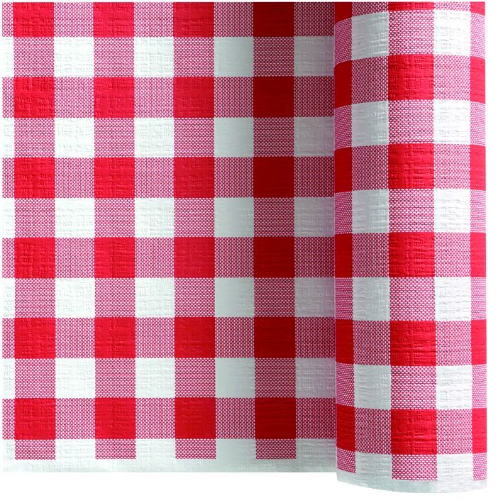 Nappe papier toile de lin 1,20m vichy rouge - CGMP - Rouleau de 25m