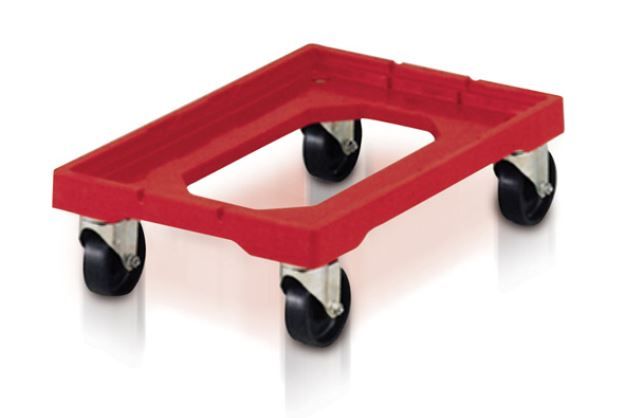 Socle rouleur ABS rouge 60x40cm max 250kg - SCHOELLER - A l'unité