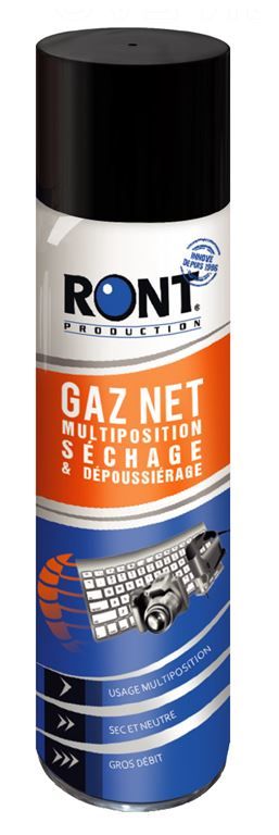 Dépoussiérant au gaz neutre Gaz'Net - RONT PRODUCTION - Aérosol de 650ml