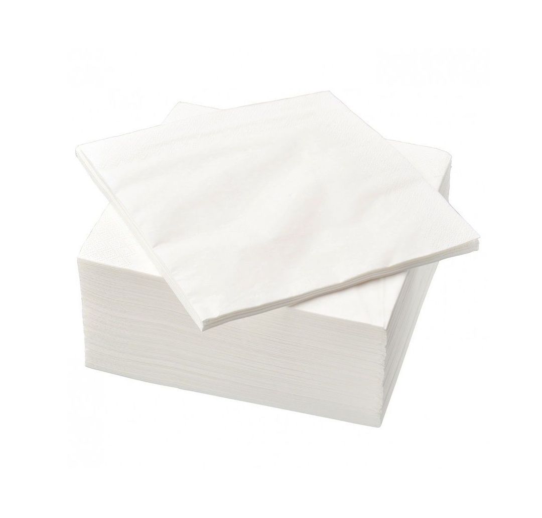 Serviette ouate 1 pli 30x30cm blanche - Carton de 5000