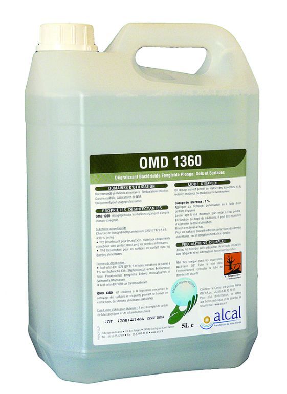 Dégraissant désinfectant OMD 1360 - CHRISTEYNS FOOD - Bidn de 5l