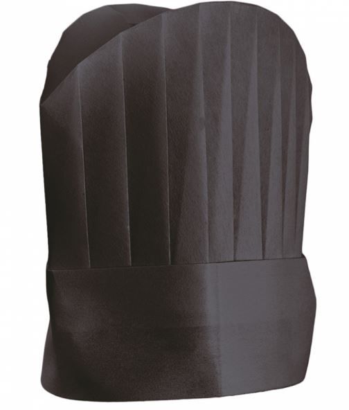 Toque non tissé noire 25cm - GDP - Paquet de 10