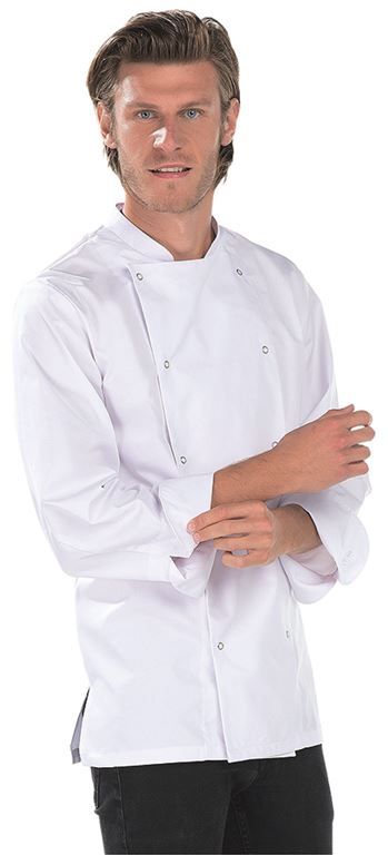 Veste de cuisine homme polycoton blanc manches longues Jimmy - REMI CONFECTION - A l'unité