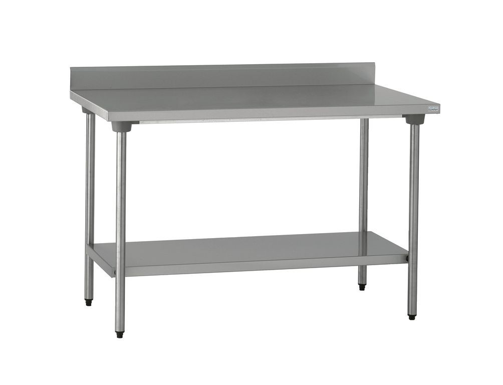 Table inox adossée avec étagère 1200x700x900mm - TOURNUS - A l'unité