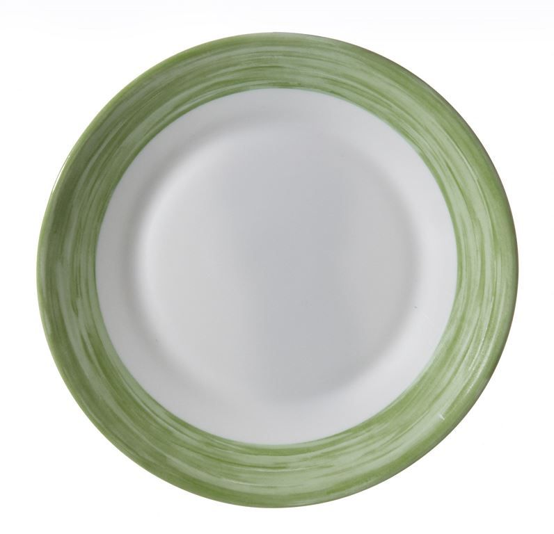 Assiette plate verre trempé Restaurant Brush vert 23,5cm - ARCOROC - Carton de 6