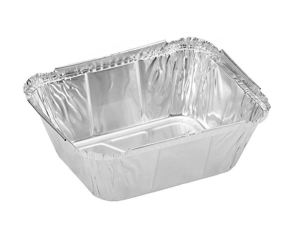 100 barquettes aluminium 1000 ml avec couvercles carton recyclables  204x98x60 mm co1000 - Emballage écologique