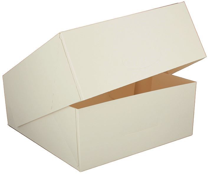 Boite pâtissière carton blanc 26x26x5cm - Carton de 50