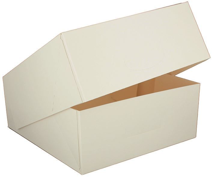 Boite pâtissière carton blanc 26x26x8cm - Carton de 50