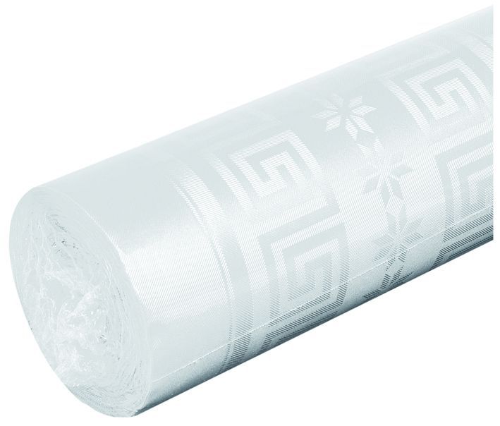 Nappe papier damassé 1,20m blanche - CGMP - Carton de 6