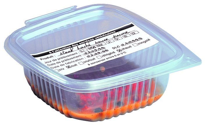 Etiquette traçabilité alimentaire pré-imprimée 89x36mm Net Témoin - ALPHA FORM - Carton de 2500