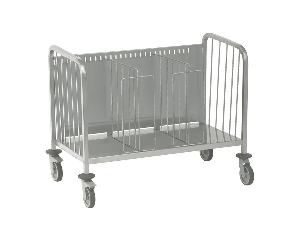 Chariot porte assiettes inox grand modèle (400 assiettes) - TOURNUS - A l'unité