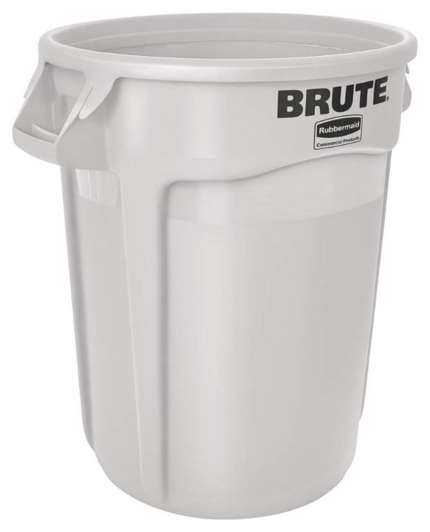 Conteneur rond PE Brute blanc 121l - RUBBERMAID - A l'unité