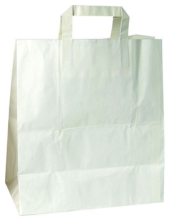 Sac cabas papier kraft blanc 26x14x32cm - Carton de 250