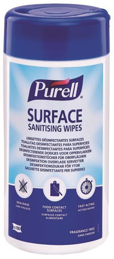 Lingette antiseptique 13x21cm - PURELL - Boite de 100