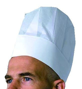 Toque papier crêpé blanc réglable 23,5cm - Paquet de 10