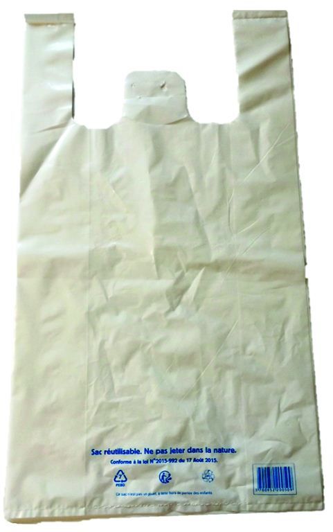 Sac bretelle réutilisable 45x30x70cm blanc - Carton de 250