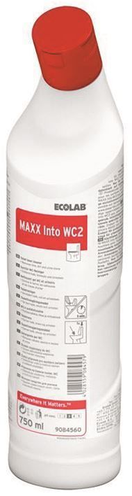 Désincrustant pour WC et urinoirs très concentré Maxx Into WC2 - ECOLAB - Flacon de 750ml