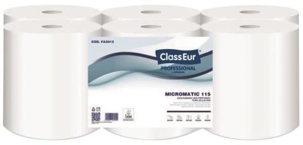 Rouleau d'essuie mains 2 plis blanc Autocut 120m - Carton de 6