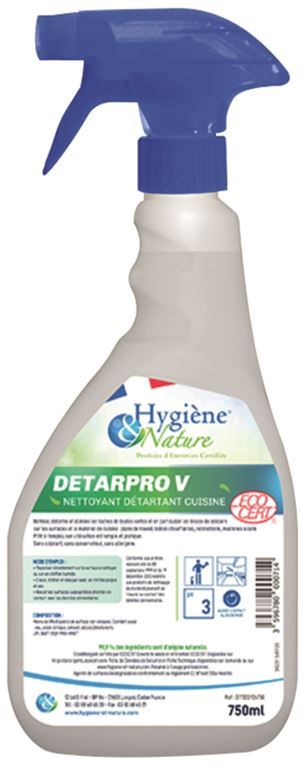 Détartrant liquide cuisine écologique Detarpro V - HYGIENE ET NATURE - Flacon de 750ml