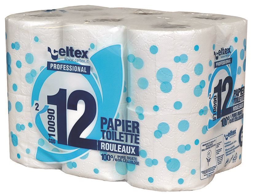 Rouleau papier toilette 2 plis blanc 180 formats - Carton de 96